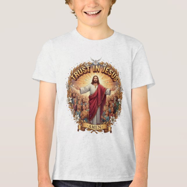 VERTRAUEN IN JESUS Tri-Blend SHIRT (Vorderseite)