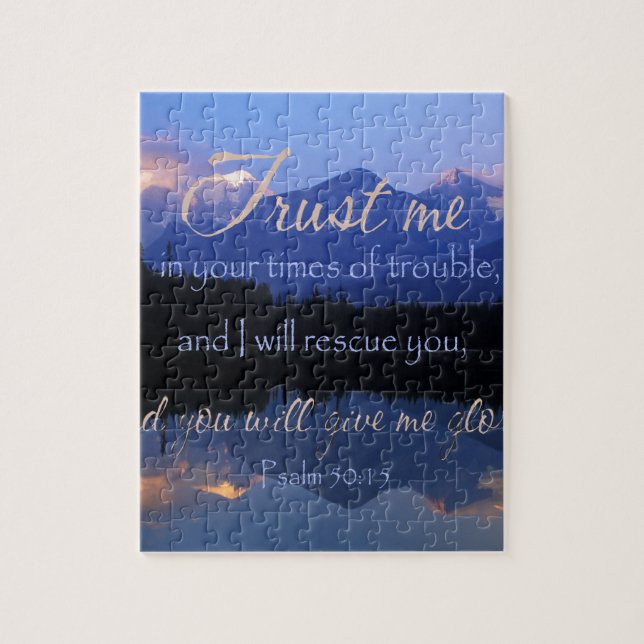 Vertrauen in mir zuzeiten des Problem-Psalm-50:15 Puzzle (Vertikal)