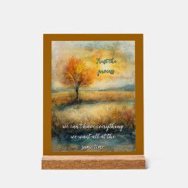 Vertrauen Sie auf das Protokoll des Prozesses. Acrylschild