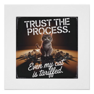 Vertrauen Sie auf den Büro Humor Process Cat Poster