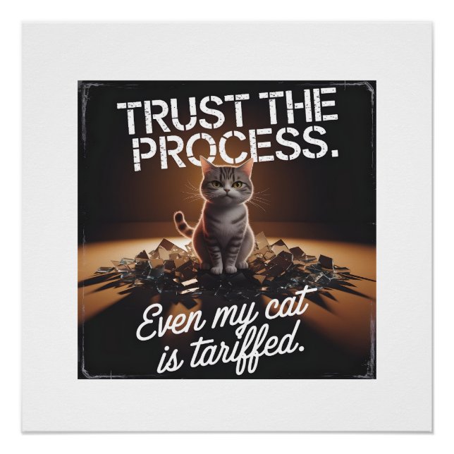 Vertrauen Sie auf den Büro Humor Process Cat Poster (Vorderseite)