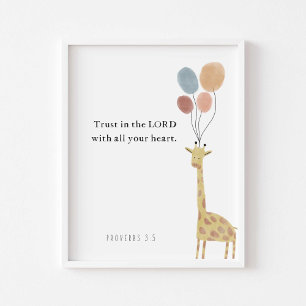 Vertrauen Sie auf die Giraffe mit Balloons Poster