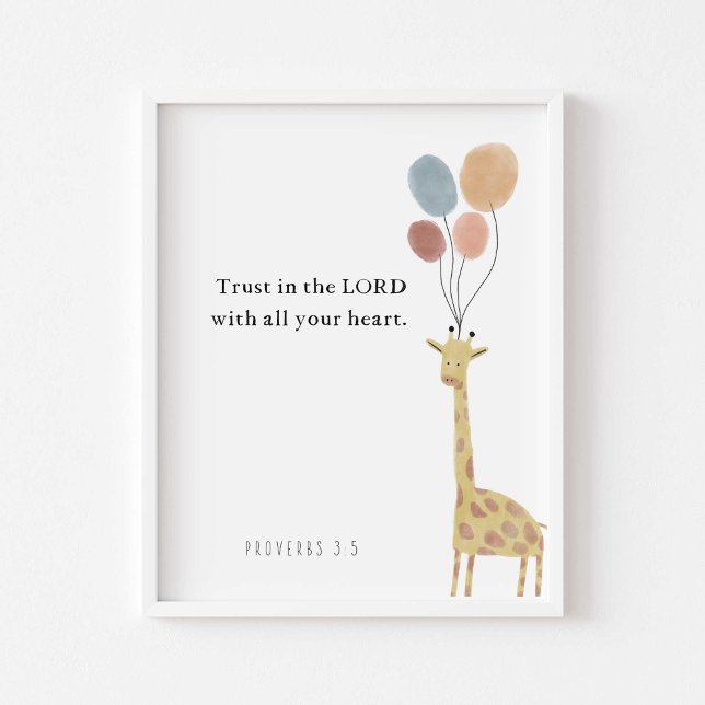 Vertrauen Sie auf die Giraffe mit Balloons Poster (Von Creator hochgeladen)