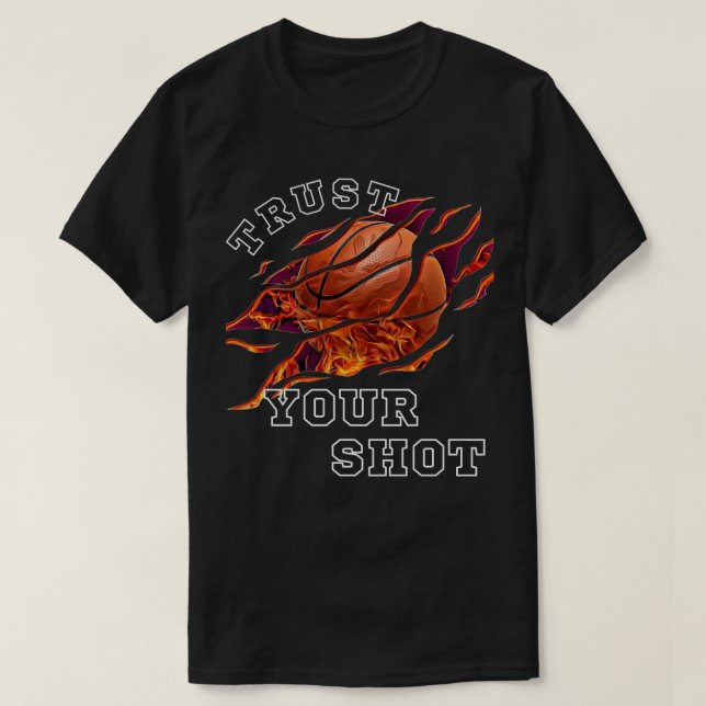 Vertrauen Sie auf Ihren Schuss - kühnes schwarzes  T-Shirt (Design vorne)