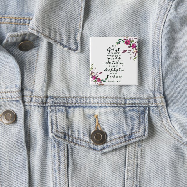 Vertrauen Sie dem Herrn floral   Button (Beispiel)