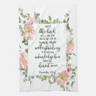 Vertrauen Sie dem Herrn floral Geschirrtuch
