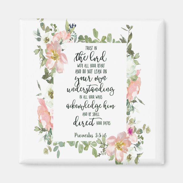 Vertrauen Sie dem Herrn floral   Magnet (Vorne)