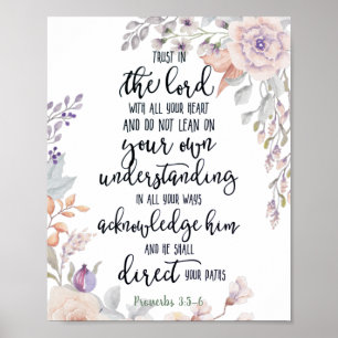 Vertrauen Sie dem Herrn floral Poster
