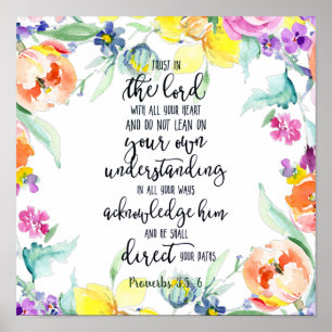 Vertrauen Sie dem Herrn floral   Poster