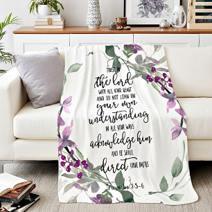 Vertrauen Sie dem Herrn floral  Sherpadecke