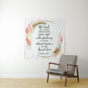 Vertrauen Sie dem Herrn floral Wandteppich
