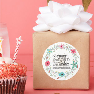 Vertrauen Sie dem Herrn mit all Ihrem Herzen Runder Aufkleber