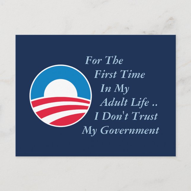 Vertrauen Sie der Regierung nicht Postkarte (Vorderseite)