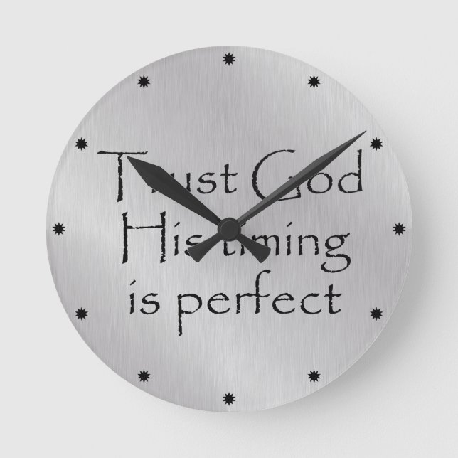 Vertrauen Sie Gottes Timing Zitat Runde Wanduhr (Vorderseite)