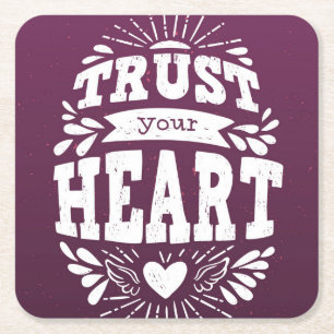 Vertrauen Sie Ihrem Herzen Rechteckiger Pappuntersetzer