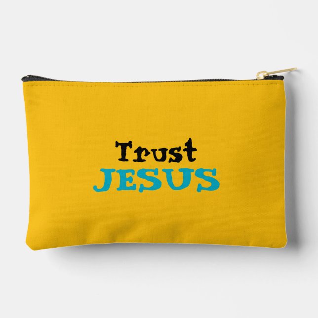 Vertrauen Sie Jesus Christlich Zitat Niedliche Blu Zubehörtasche (Rückseite)