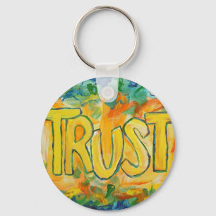 Vertrauen Sie Word Art Painting Inspirational Key  Schlüsselanhänger