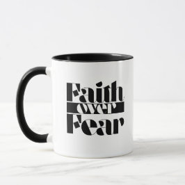 Vertrauen über Angst Retro Christlich Inspiration  Tasse