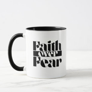 Vertrauen über Angst Retro Christlich Inspiration Tasse
