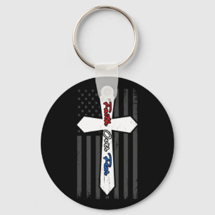 Vertrauen über Ängste Coole Christliche Cross USA  Schlüsselanhänger