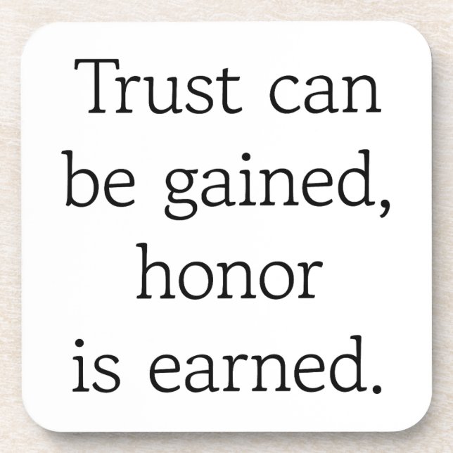 Vertrauen und Ehre harter Kunststoff-Untersetzer Getränkeuntersetzer (Vorderseite)