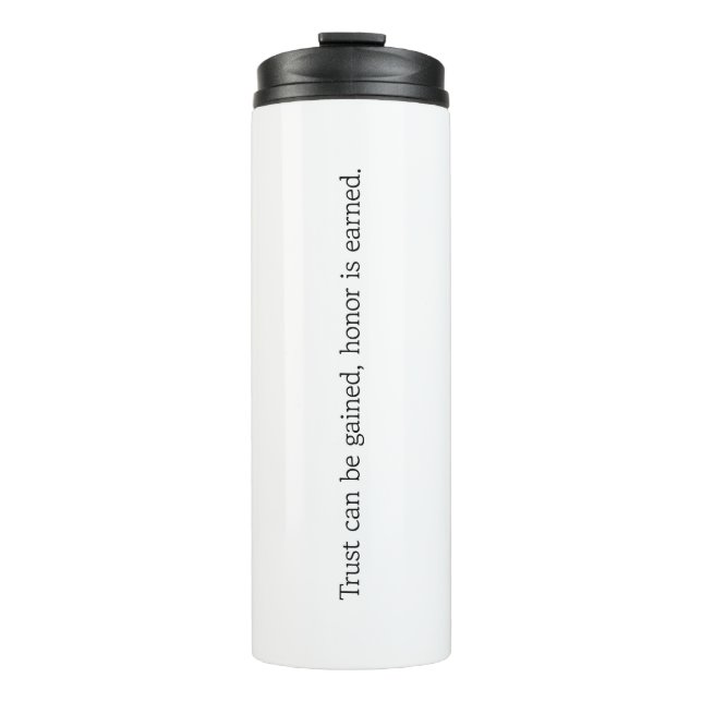 Vertrauen und Ehrenwärmer Thermosbecher (Vorderseite)
