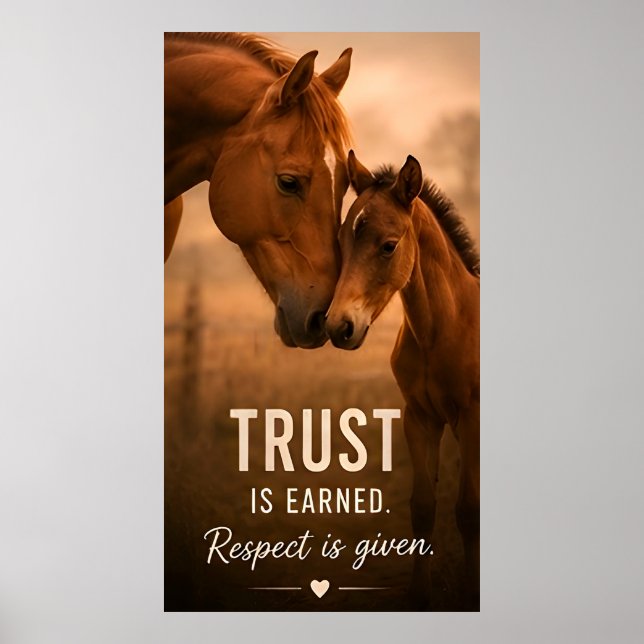 🐴 Vertrauen wird verdient, Respekt wird gegeben,  Poster (Vorne)