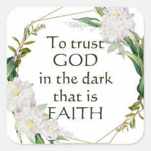 Vertrauens-Gott im dunkler Glauben-inspirierend Quadratischer Aufkleber