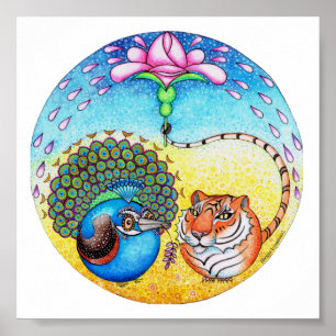 "Vertrauens-" Pfau und Tiger Poster