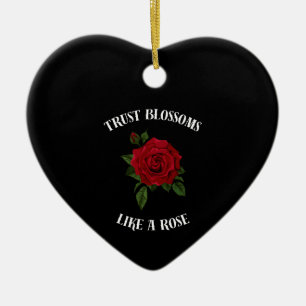 Vertrauensblüten wie eine Rose Keramik Ornament