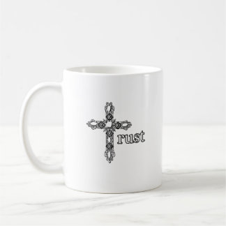 Vertrauensvolles Ornamentkreuz Christlicher Becher Kaffeetasse