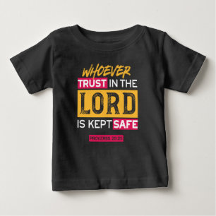 Vertrauenswürdiger Spruch in Gott ist sicher aufbe Baby T-shirt