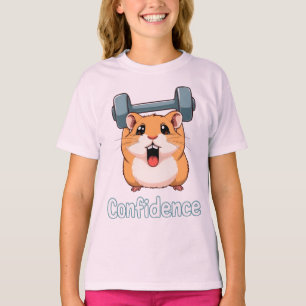 Vertrauenswürdiger süßer Hamster beim Gewichtehebe T-Shirt