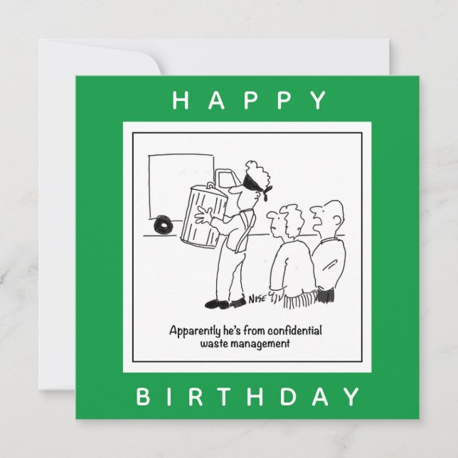 Vertraulicher Cartoon für die Abfallbewirtschaftun Karte (Vorderseite)