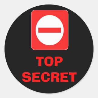 Vertrauliches Top Secret-Warnschild Runder Aufkleber
