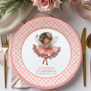 Verträumtes Feen-Mädchen Geburtstag Rosa Papier Pappteller
