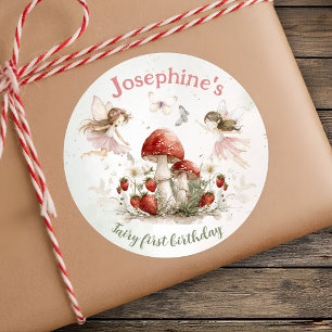 verträumtes Gartenzauberfeen Mädchen zum ersten Ge Runder Aufkleber