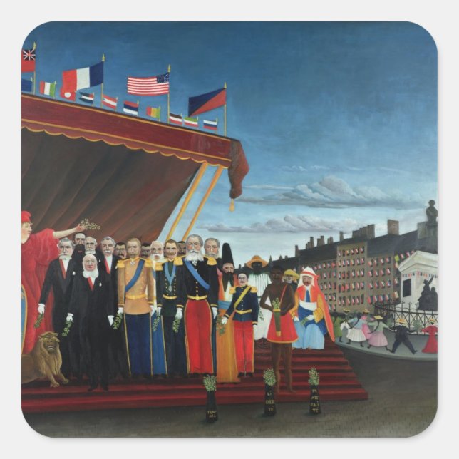 Vertreter der Power aus dem Ausland Quadratischer Aufkleber (Vorderseite)