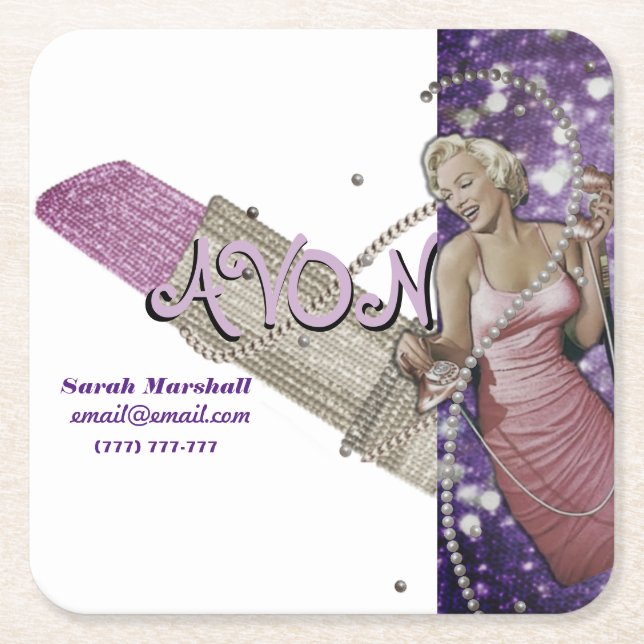 Vertreter von Avon Rechteckiger Pappuntersetzer (Vorderseite)