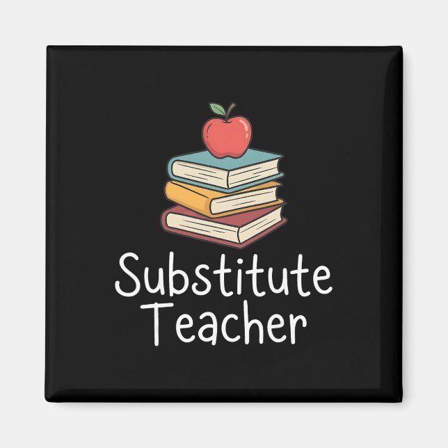 Vertretungslehrer Apple Bücher Schule Byck Zur Sch Magnet (Vorne)