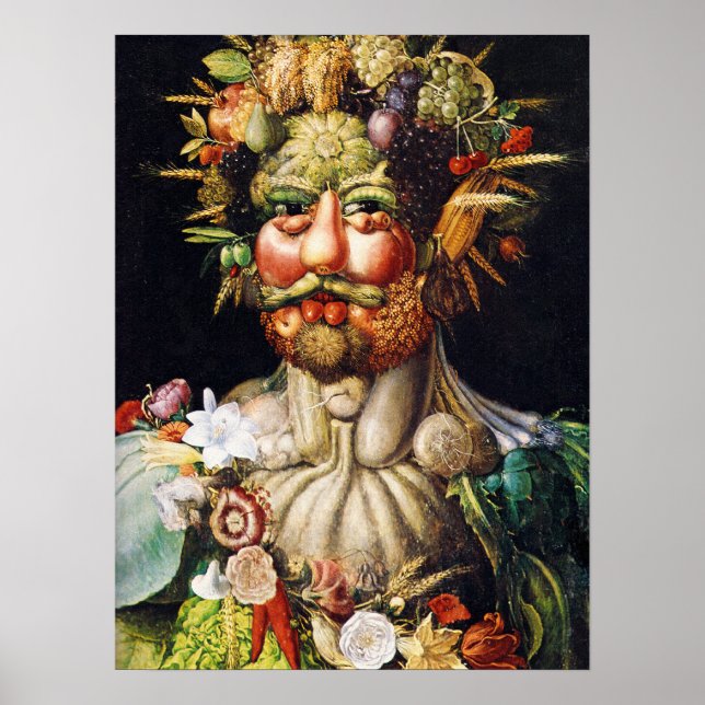 Vertumnus (Portrait of Rudolf II)  by Arcimboldo Poster (Vorne)
