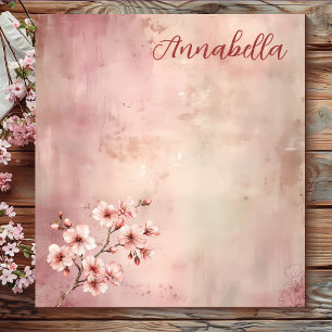 Verwahrloste rosa Grunge Vintage-Blumen klein Notizblock