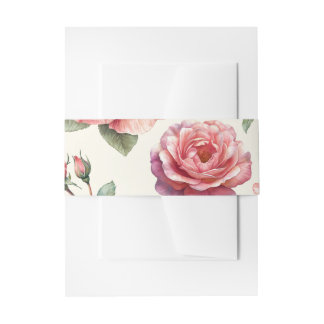 Verwahrloste rosa Rosen für immer Einladungsbanderole