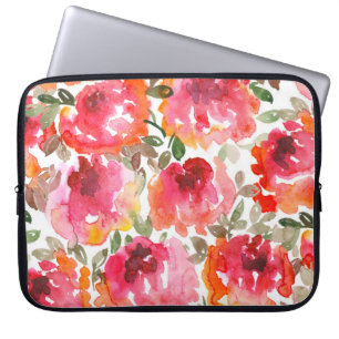 Verwahrloste rote Rosen, nahtloses Muster. Laptopschutzhülle