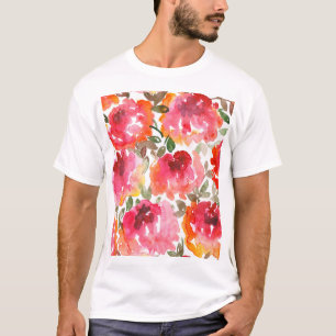 Verwahrloste rote Rosen, nahtloses Muster. T-Shirt