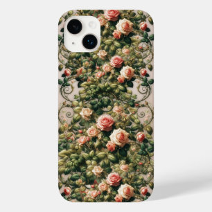 Verwahrloster Chic Rosa Rosenreben Florale Rosen Case-Mate iPhone 14 Plus Hülle
