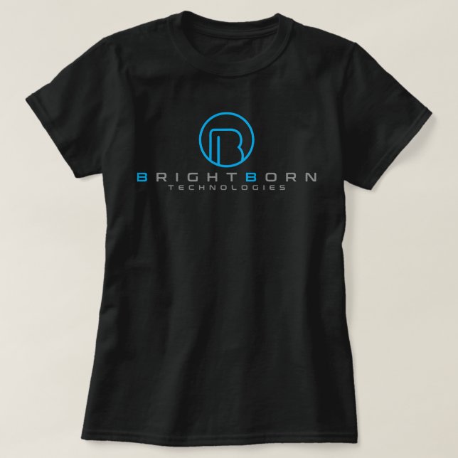 Verwaiste schwarze Brightborn Technologien T-Shirt (Design vorne)