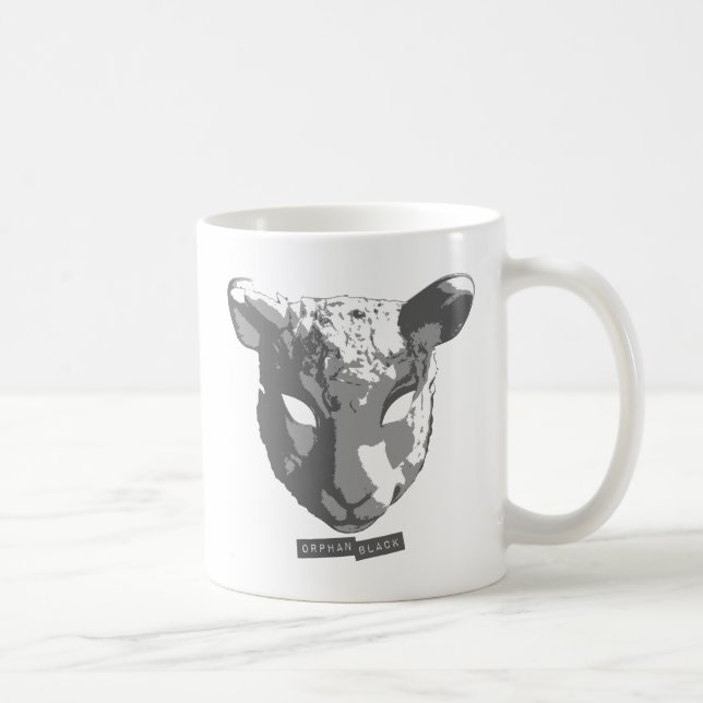 Verwaiste schwarze Schaf-Maske Kaffeetasse (Rechts)