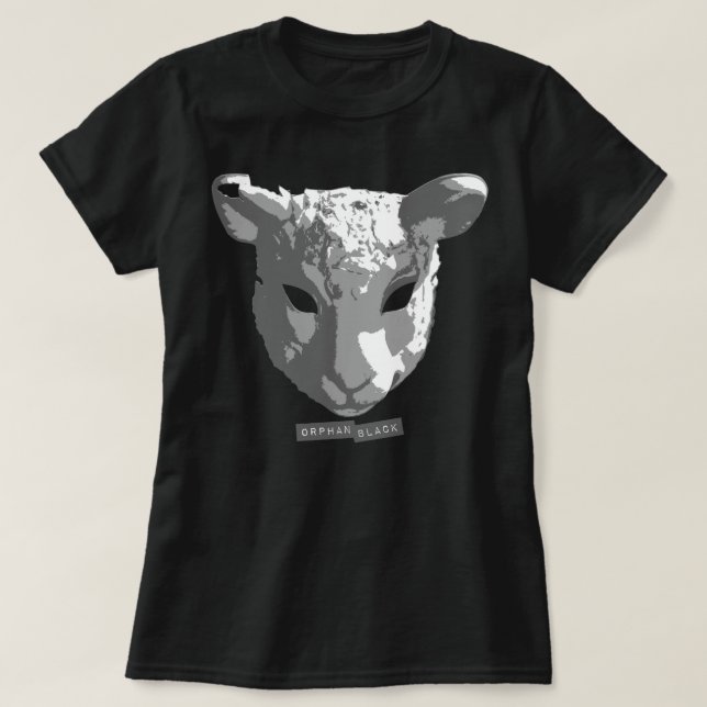 Verwaiste schwarze Schaf-Maske T-Shirt (Design vorne)