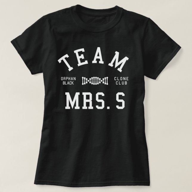 Verwaiste schwarze Team-Frau S T-Shirt (Design vorne)